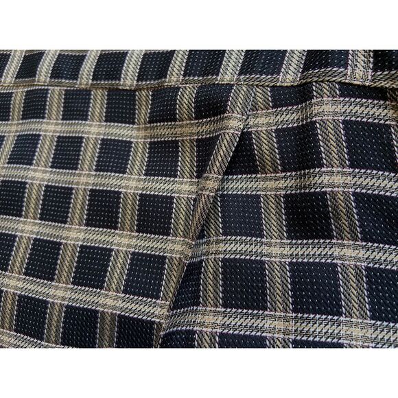 Men's Burberry XL Black Gold Check Classic Dress Shirt Long Sleeve USA Early 00s - Picture 6 of 11